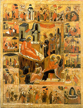 Рождество Богородицы. Икона XVI в.